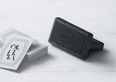 Stack of Business Cards with a Stamp