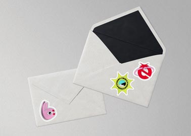  Stickers on Open and Closed Envelopes