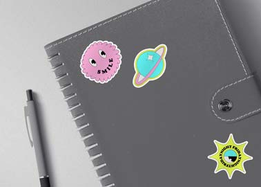  Three Stickers on a Button Sketchbook