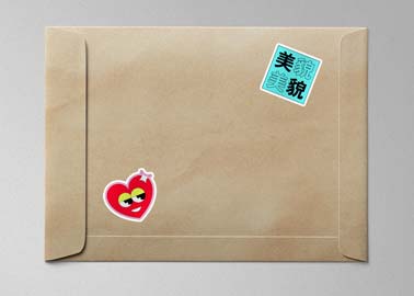 Two Stickers on a Pocket Envelope