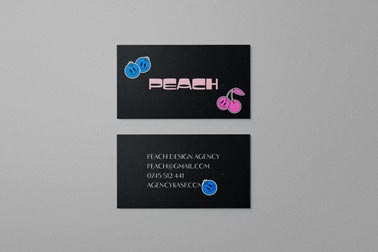 Two Business Cards Top View