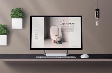 iMac Set on a Modern Desk with Plants