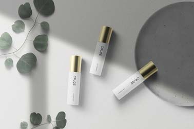 Cosmetic Containers on an Elegant Background