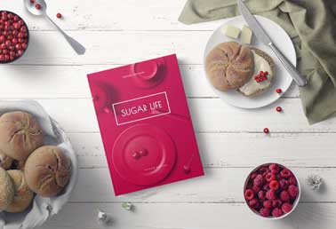 Cookbook with Tasty Buns and Berries