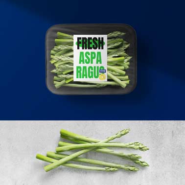 Fresh Asparagus with its Package
