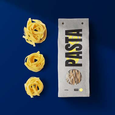 Pasta Package Next to Pasta Rolls