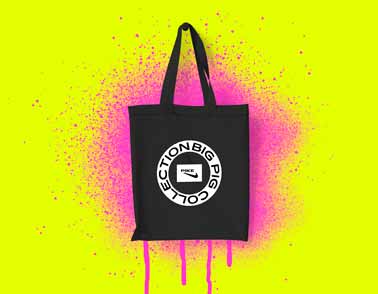 Tote Bag on a Neon Yellow Background