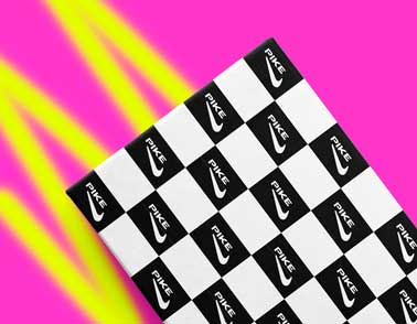 Zoomed-in Box on a Neon Pink Background