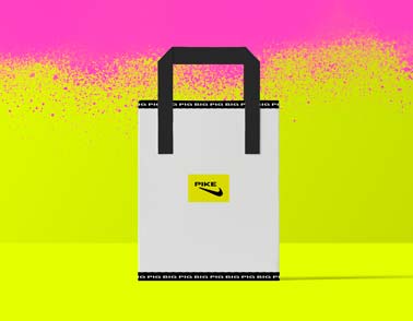 Paper Bag on a Neon-Colored Background