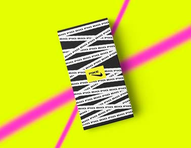 Package on a Neon Yellow Background