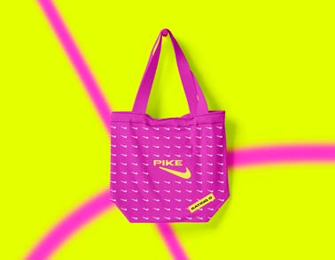 Canvas Bag on a Neon Yellow Background