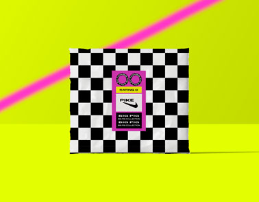 Square Package on a Neon Yellow Background