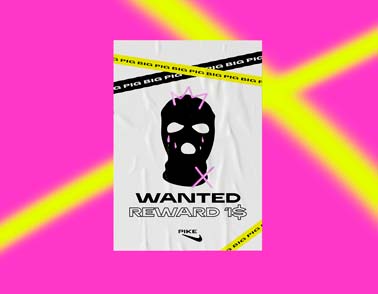 Crumpled Flyer on a Neon Pink Background
