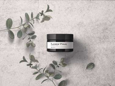 Cosmetic Jar with Plant Branches