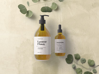 Two Cosmetic Containers with Branches