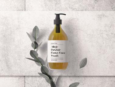 Cosmetic Pump Bottle with a Plant Branch