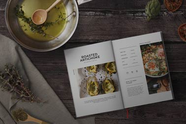 Open Recipe Book on a Cooking Table