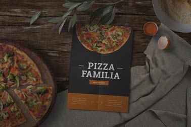 Recipe Book with Pizza and Bay Leaves