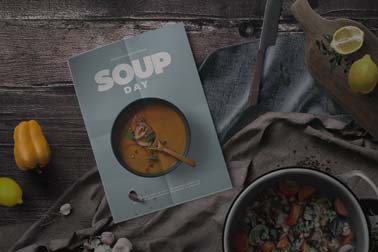 Softcover Recipe Book on a Cooking Table