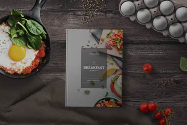 Recipe Book with Eggs and Tomatoes