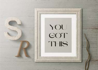 Vertical Wooden Frame with Letter Decors