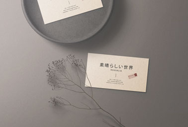 Zwei Visitenkarten mit minimalistischem Dekor