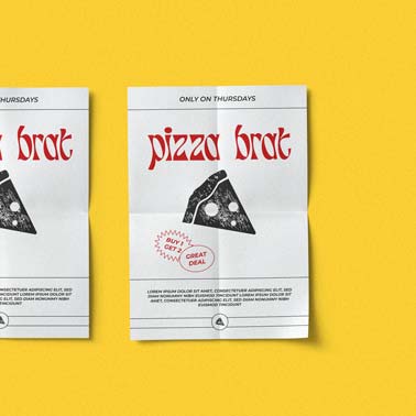 Flyers on a Yellow Background