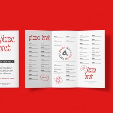 Pizza Leaflet on a Red background