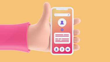 3D Hand Holding a Vertical iPhone