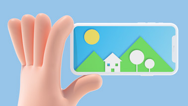 3D Hand Holding an iPhone Horizontally