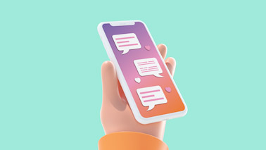 3D Hand Holding an iPhone Left Side View