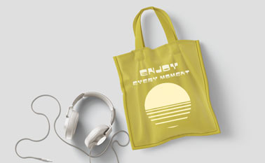 Tote Bag with a Headphone