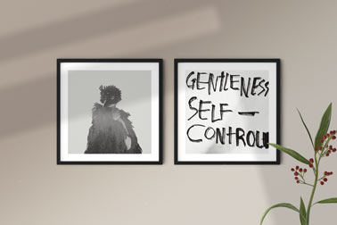 Two Square Frames on the Wall