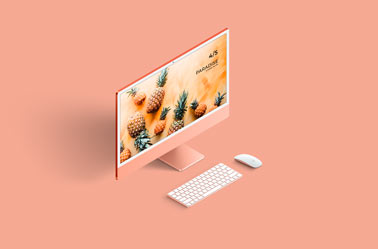 iMac Set Top Left Side View