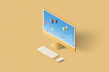 iMac Set Top Right Side View