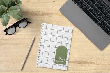 Spiral Sketchbook on an Eco Desk