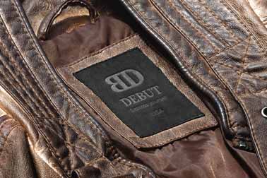 Label on a Worn Leather Coat