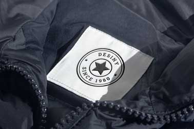 Zoomed Label on a Puffer Coat