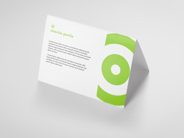 Paper Table Tent on a White Surface