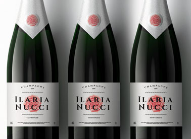 Zoom-in View of Three Champagne Bottles