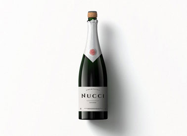 Champagne Bottle on a Gray Surface