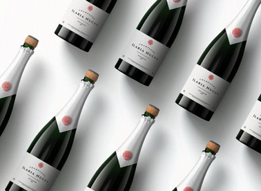 Multiple Isometric Champagne Bottles