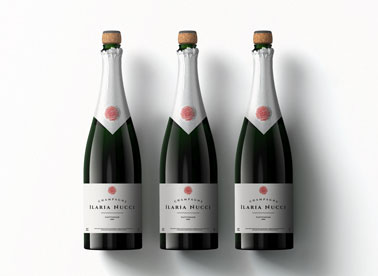 Three Champagne Bottles on a Gray Surface
