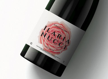 Zoom-in View of a Champagne Bottle Label