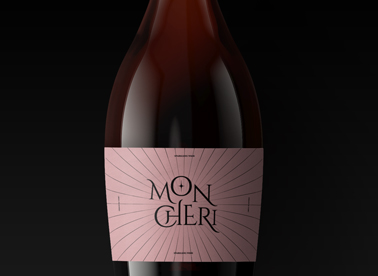 Champagne Bottle Label on a Black Surface