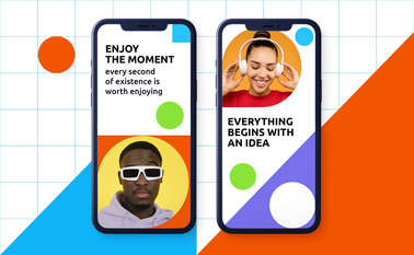 Two Clay iPhones on an Abstract Background