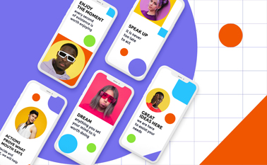 Multiple Clay iPhones on an Abstract Background