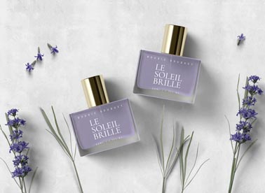 Two Perfume Bottles with Flowers