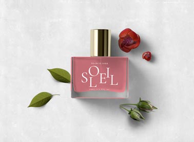 Perfume Bottle with Flower Buds