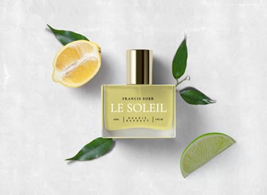 Perfume Bottle with Sliced Lemons